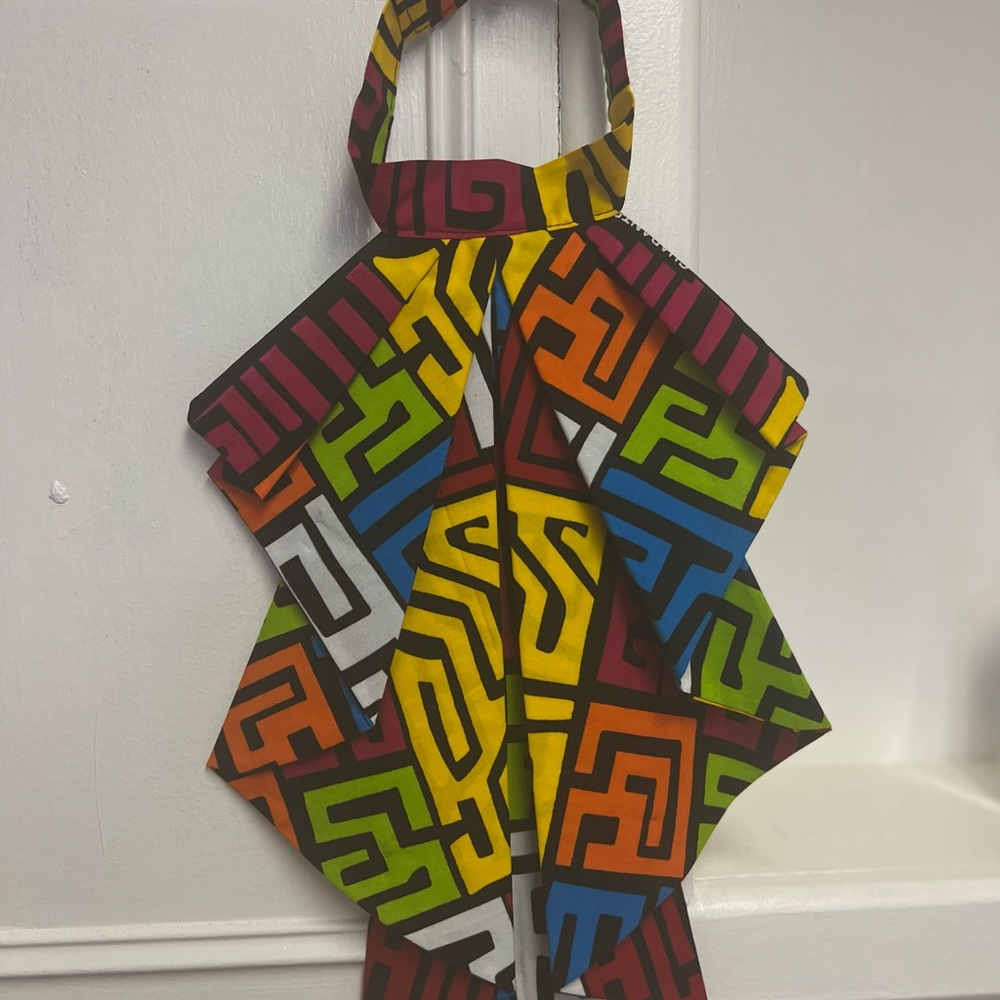 100% Authentic African Print Necklace View 5